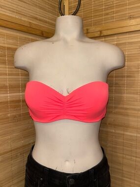 Victoria's Secret neon pink bandeau bikini top strapless swim suit size 36C